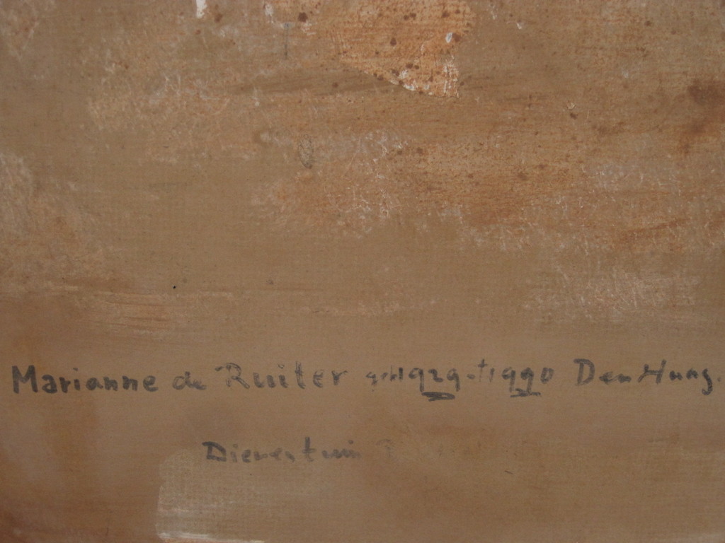 Maria Ruiter de Wit - "Herten en jongen" olieverf omstreeks 1970 kopen? Bied vanaf 1!