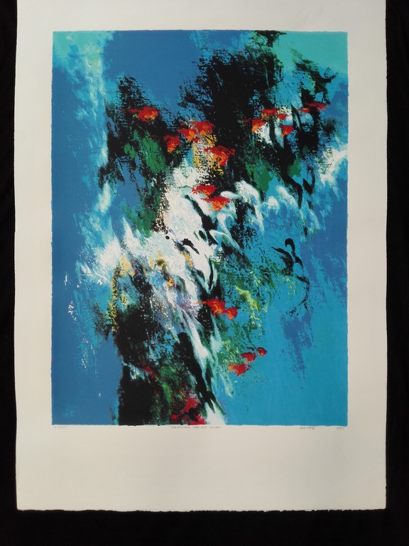 Mattie Schilders, zeefdruk op papier, Titel: oorsprong van elk leven kopen? Bied vanaf 40!