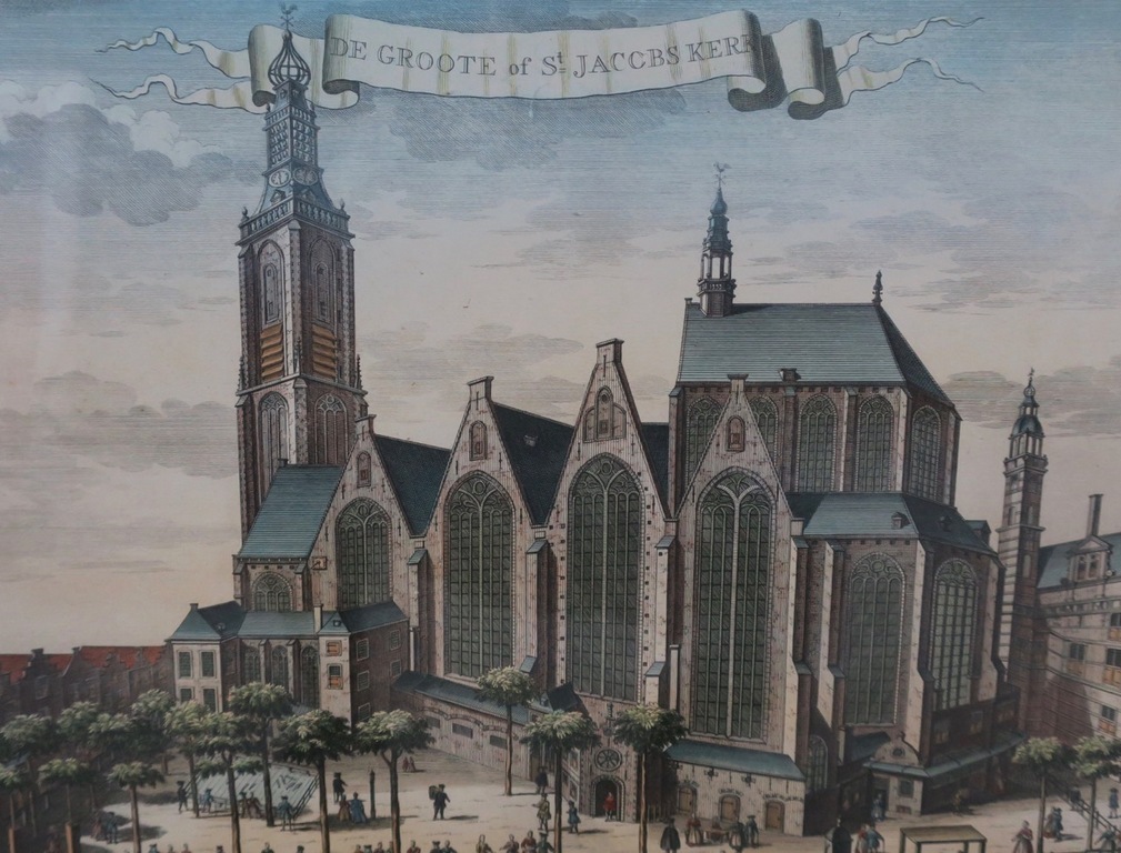 Gerrit van Giessen: Handgekleurde gravure, De Groote of St ... - Ingelijst kopen? Bied vanaf 1!