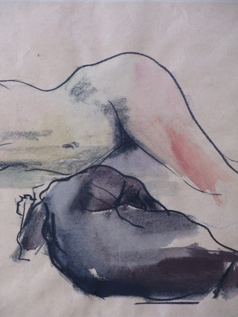 Bob ten Hoope, Slapende vrouw bij hond, Gemengde techniek kopen? Bied vanaf 60!