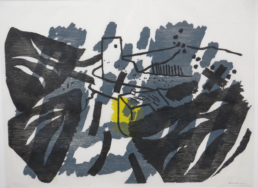 Jef Diederen: Houtsnede, Het lot van Mars - Ingelijst (Groot) verkocht voor € 80!