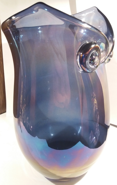 grote  paarse uilenvaas  met parelmoer  kopen? Bied vanaf 45!