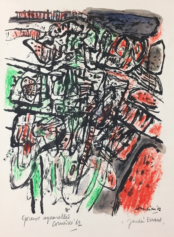 Corneille, Epreuve Aquarellée, 1962 (UNIEK WERK), 'Jardin Errant' kopen? Bied vanaf 1199!