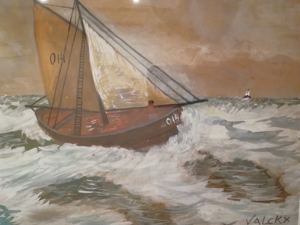 prachtige marine van Petrus Valckx 1920 - pastel op karton - gesigneerd kopen? Bied vanaf 100!