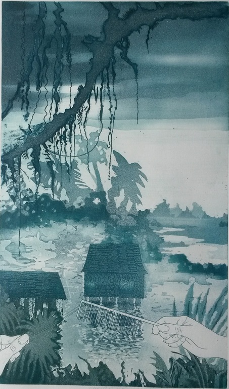 Sjoerd Bakker - Thais huisje - ets/aquatint kopen? Bied vanaf 70!