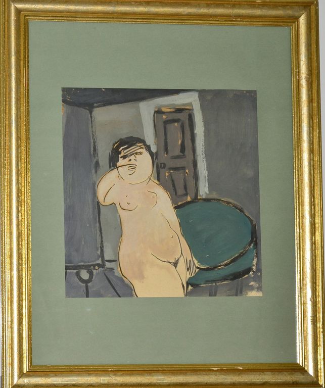 Metten Koornstra: Gouache. Naakte vrouw kopen? Bied vanaf 200!