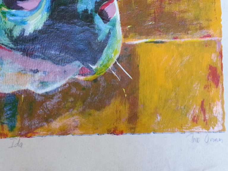 Theo Onnes, zeefdruk, titel:  kopen? Bied vanaf 40!