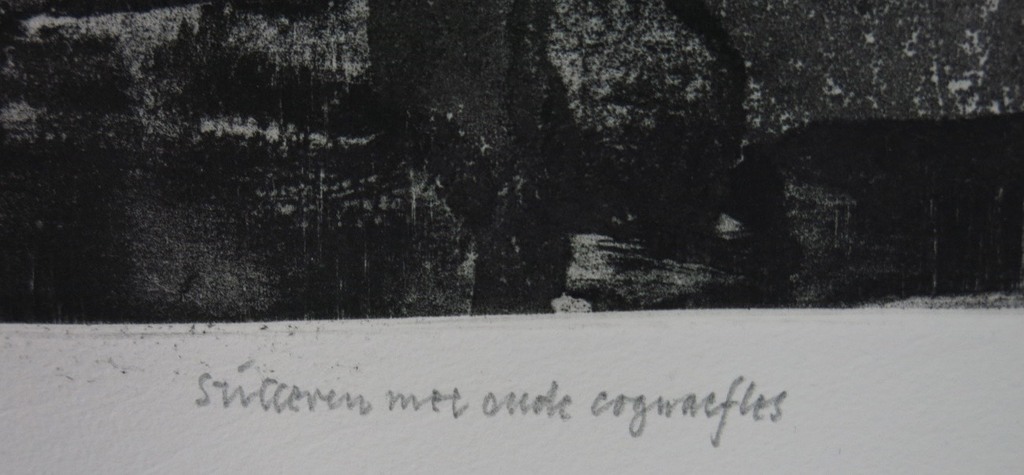 Theo Kurpershoek: Aquatint, Stilleven met oude cognacfles kopen? Bied vanaf 30!