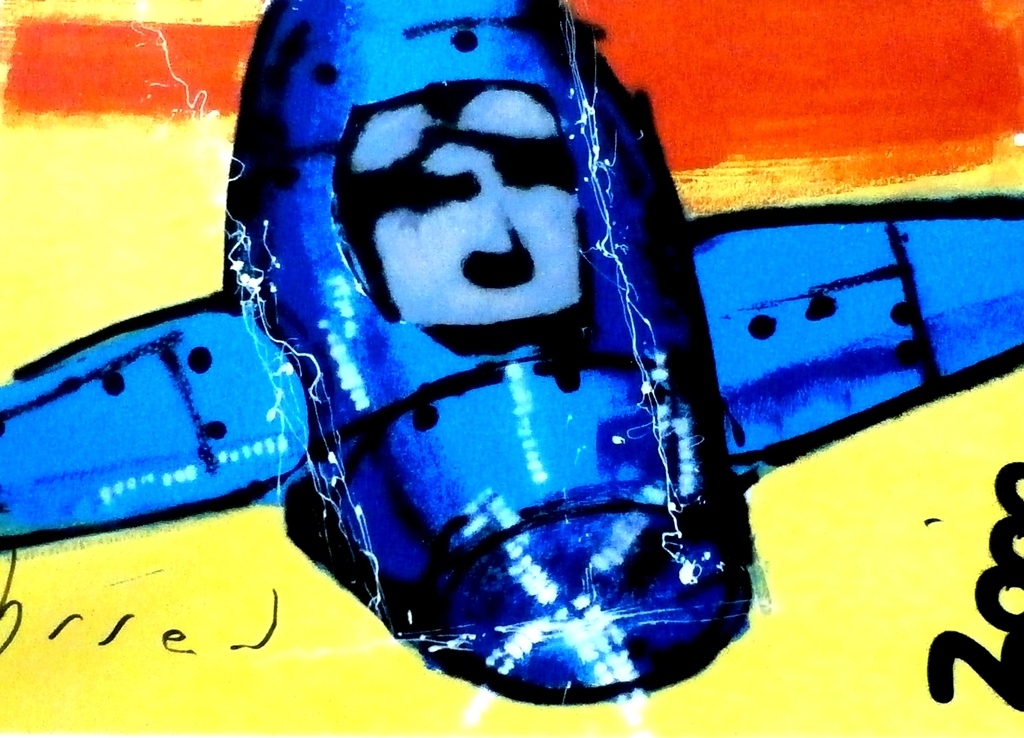 Herman Brood - grote ingelijste zeefdruk: Vliegtuig 3 - oplage 100 stuks kopen? Bied vanaf 295!