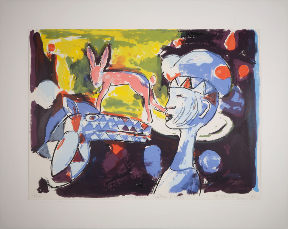 Anton Vrede: Zeefdruk, Nature and man kopen? Bied vanaf 40!