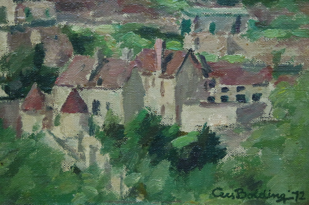 Cees Bolding (1897-1979) - maroufle - landschap met dorpje kopen? Bied vanaf 199!