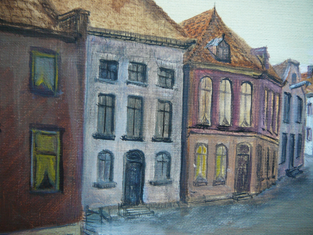 Dorp aan de Rivier -acryl, circa 1990- kopen? Bied vanaf 35!