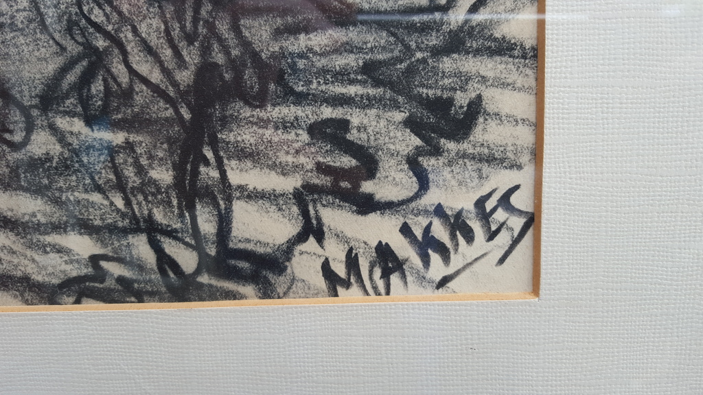 Jan Makkes - Tekening bosgezicht, gesigneerd r.o. kopen? Bied vanaf 25!