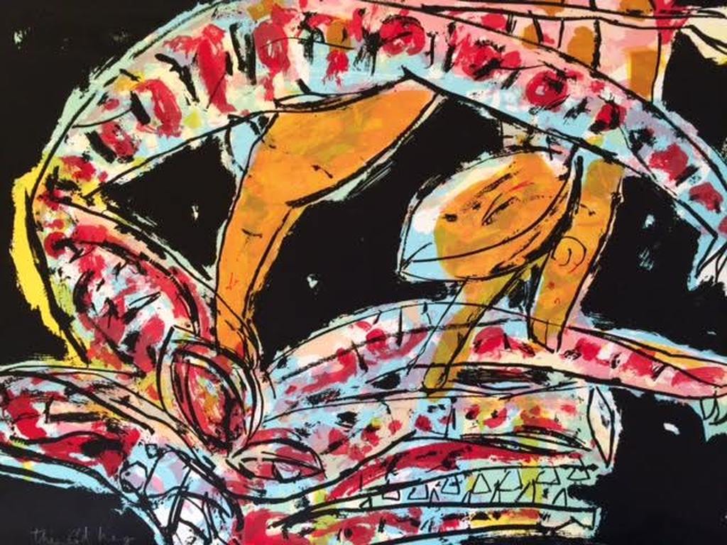 Anton Vrede  Grote Zeefdruk Titel  The old Hag  Ingelijst kopen? Bied vanaf 57!