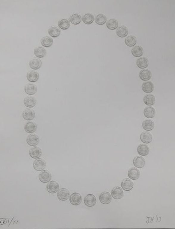 Jan Henderikse, Blinddruk Antilliaanse muntjes, XVII/XX, 2013, Gesigneerd verkocht voor € 150!