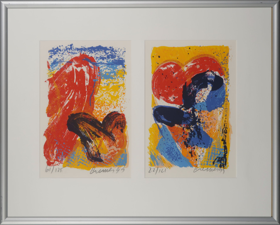 Jan Cremer: 2x Zeefdruk, Z.T. Tulpen - Ingelijst kopen? Bied vanaf 150!