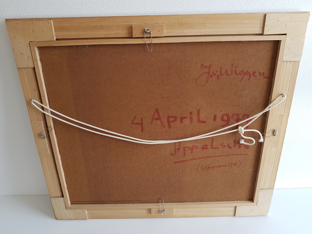 Jo van Wiggen (1922-2008) - acryl op board - abstracte voorstelling kopen? Bied vanaf 1!