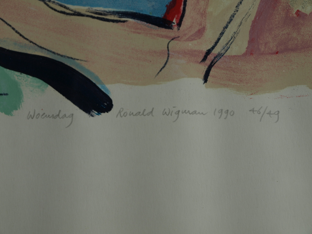 Ronald Wigman (1954-) : Zeefdruk – Woensdag – 1990 – oplage 49 ex.  kopen? Bied vanaf 1!