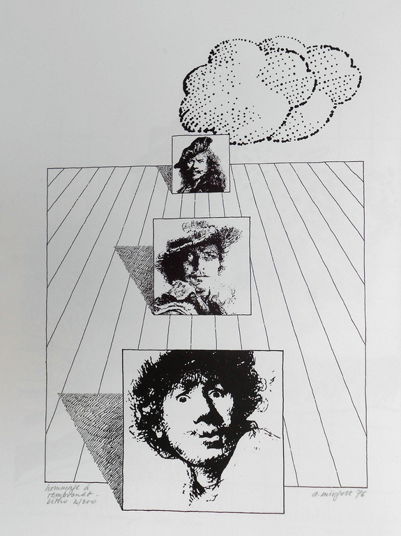 A.Mirfott, grafiek uit 1976, hommage a Rembrandt kopen? Bied vanaf 10!