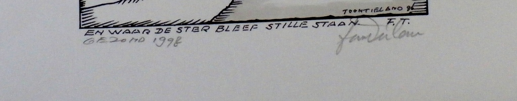 Toon Tieland - handingekleurde litho: En waar de ster bleef stille staan - 1996 kopen? Bied vanaf 75!