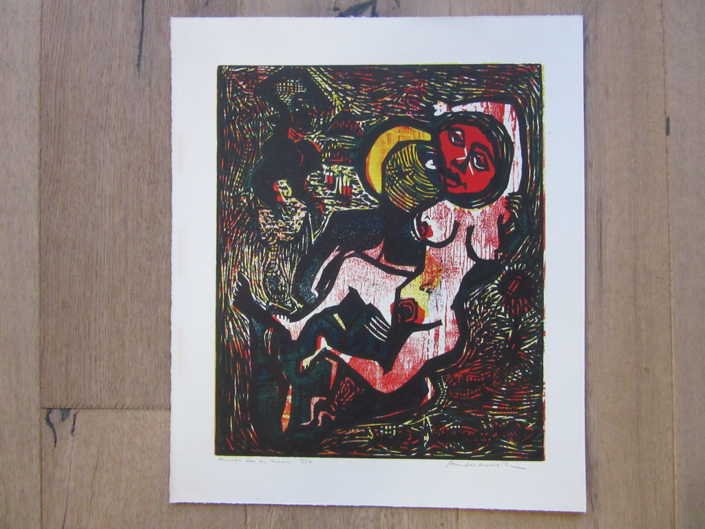 Flip van der Burgt (1927-1977) - kleurenhoutsnede 11/12, handgesigneerd kopen? Bied vanaf 50!