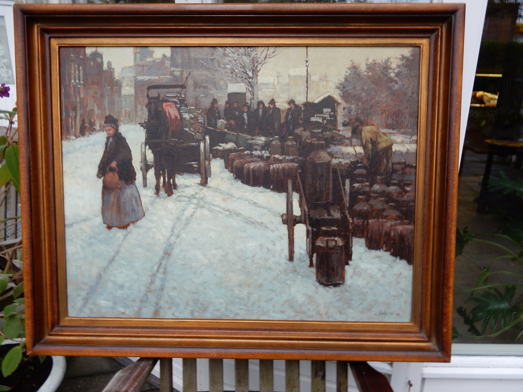 onbekende kunstschilder, impressionistisch ,groot werk, 88x108 kopen? Bied vanaf 150!