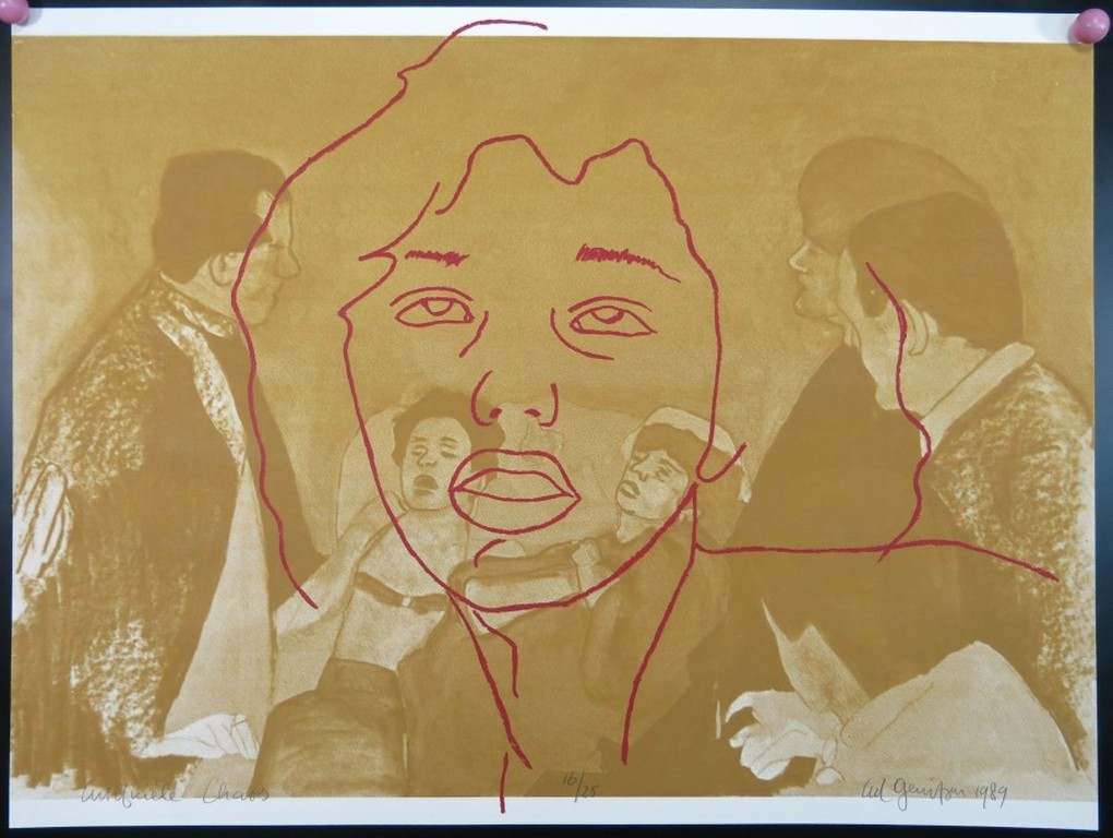 Ad Gerritsen: Zeefdruk, Artificiele Chaos (bruin) verkocht voor € 40!