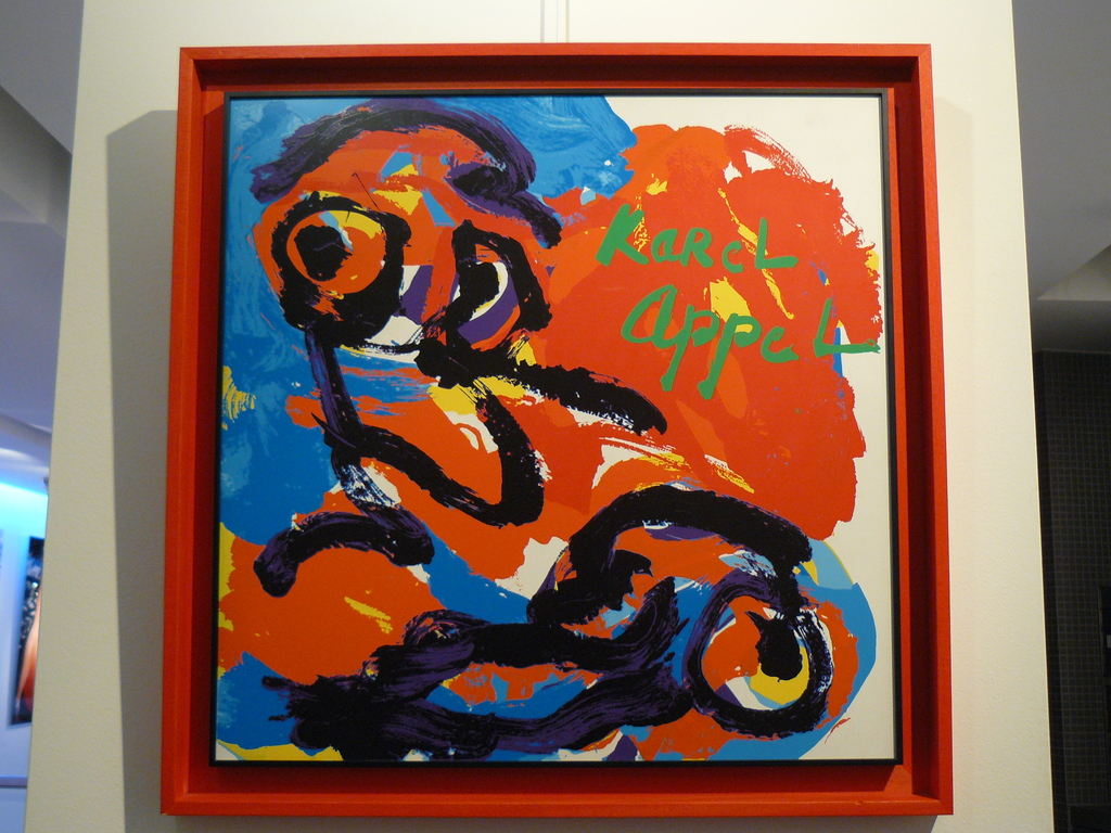 Karel Appel , deksel schilderskist , zeefdruk op hout kopen? Bied vanaf 550!