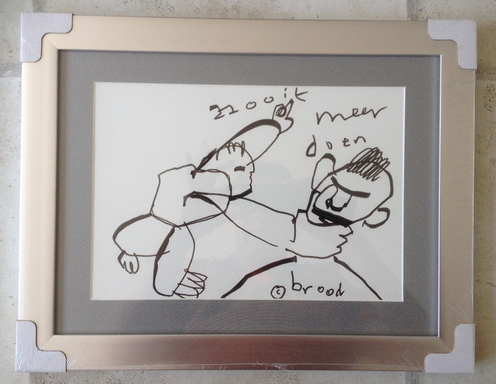 Herman Brood - originele tekening - viltstift op papier / ingelijst kopen? Bied vanaf 1!
