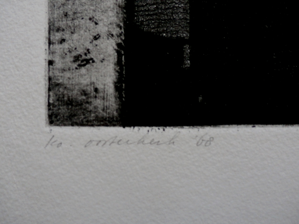 Ko Oosterkerk, Ets: Abstracte compositie, 1968, handgesigneerd kopen? Bied vanaf 50!