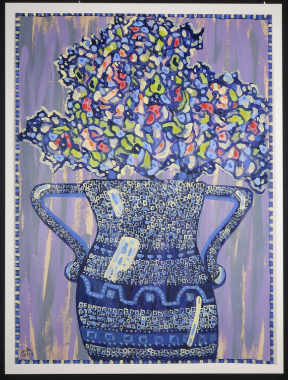 Scott Neary: Acryl op papier, Blue Bouquet kopen? Bied vanaf 40!