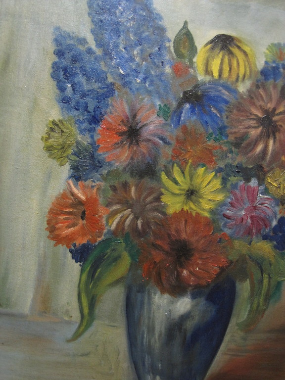 Gesigneerd omstreeks 1930 expressionistisch olieverf "stilleven van Veldbloemen  kopen? Bied vanaf 1!