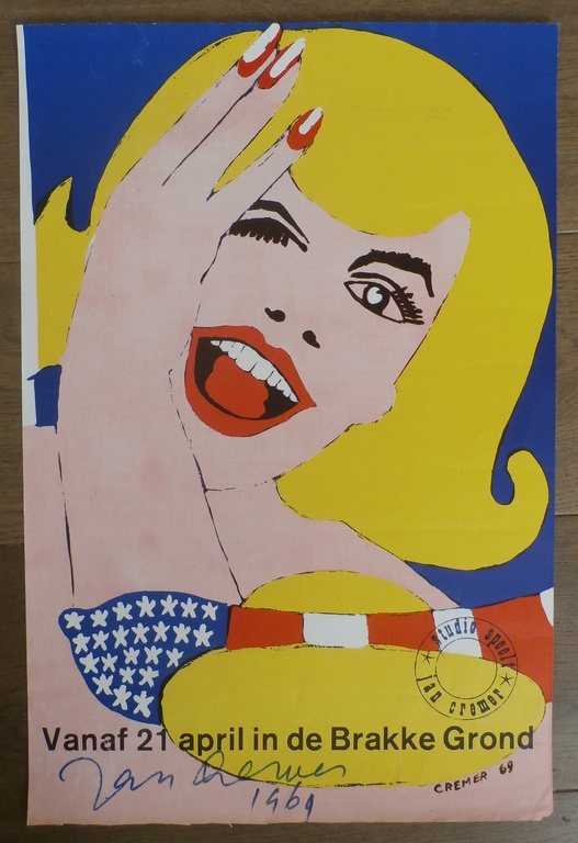 Jan Cremer - Affiche uit zijn privé collectie: Studio speelt - gesigneerd kopen? Bied vanaf 75!
