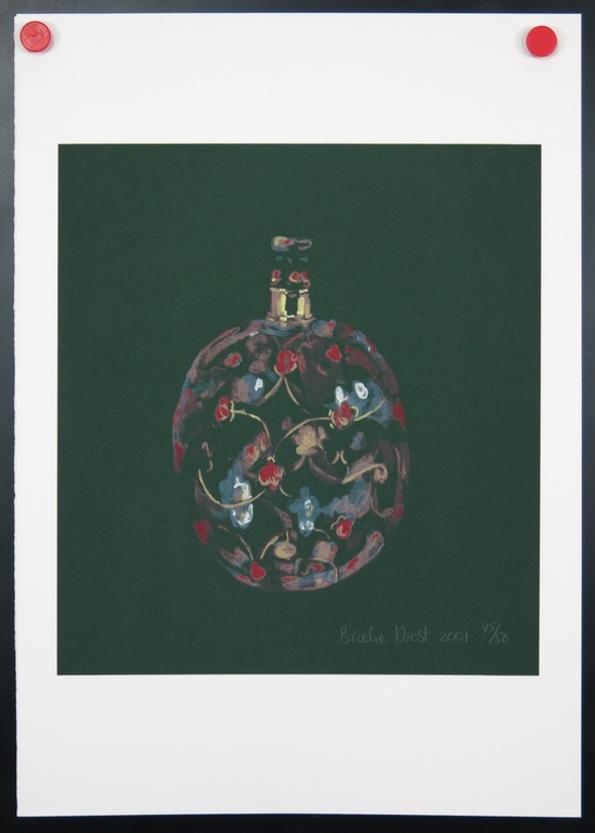 Brieke Drost: Zeefdruk, Flesje (bloemenpatroon) kopen? Bied vanaf 1!