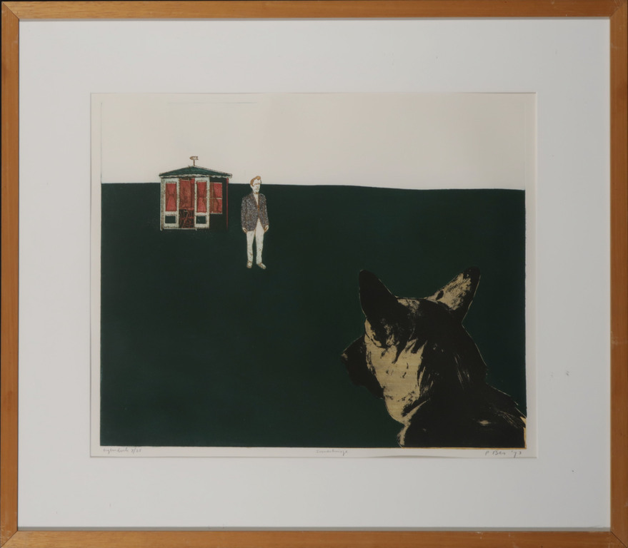 Peter Bes: Ets, Zomerhuisje - Ingelijst verkocht voor € 65!