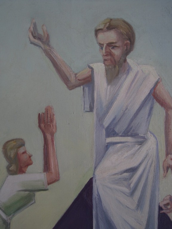 Indrukwekkend religieus olieverf "dag des oordeels" van Derk Maandag ca 1960 kopen? Bied vanaf 1!