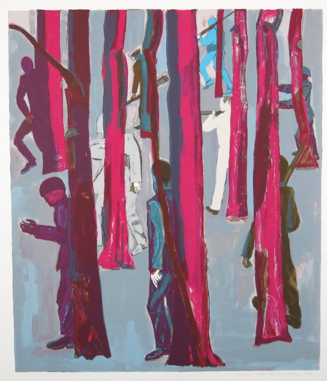 Hans Ebeling Koning: Litho, Bos R (Groot) verkocht voor € 35!