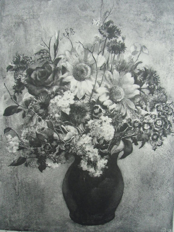 ZOMERBLOEMEN /// LITHO VAN AART VAN DOBBENBURG verkocht voor € 35!