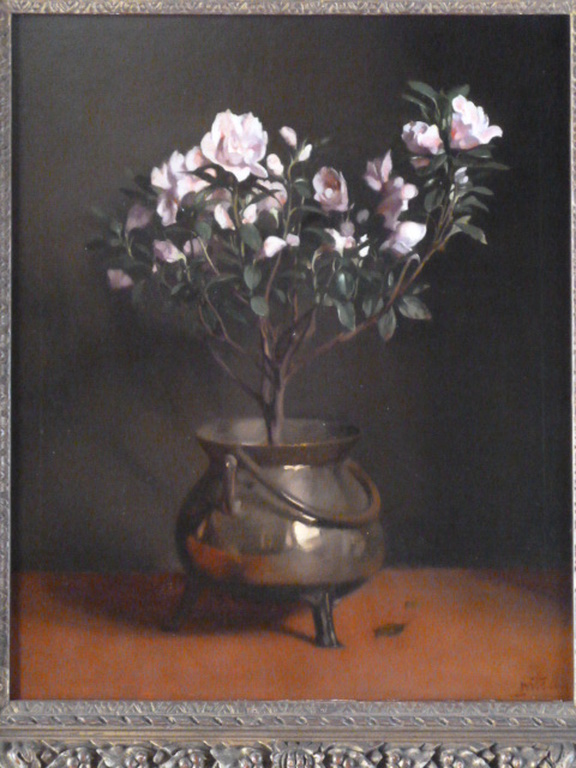 Willem Witsen - olieverf - Bloeiende azalea in koperen pot verkocht voor € 3250!