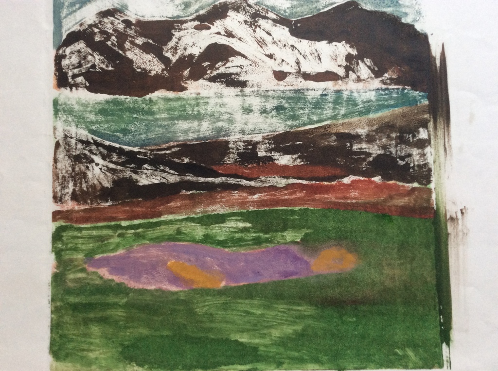 Irene Joffroy - liggende vrouw in landschap - olieverf op papier kopen? Bied vanaf 1!