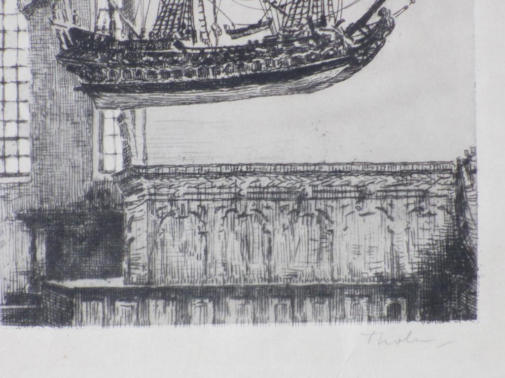 W.B.Tholen, Schip in de kerk-Blokzijl, Ets kopen? Bied vanaf 70!