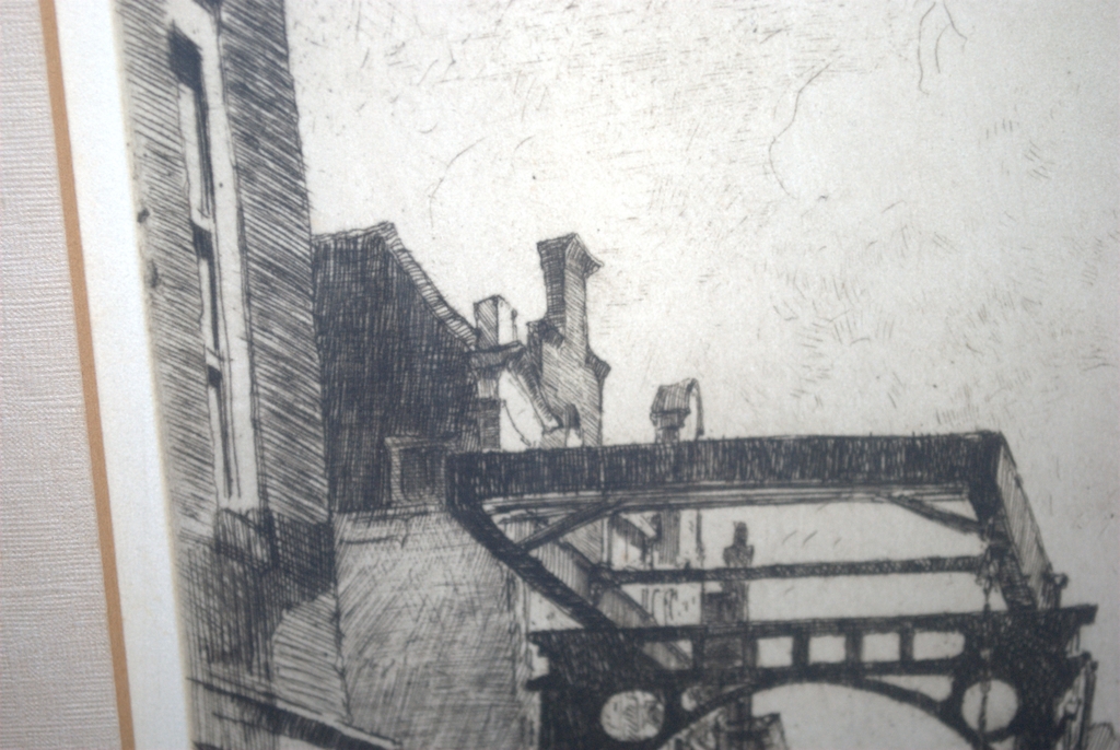 Delftse Vaart ROTTERDAM - ets uit 1928 - H.E. Roodenburg (1895-1987)  kopen? Bied vanaf 45!