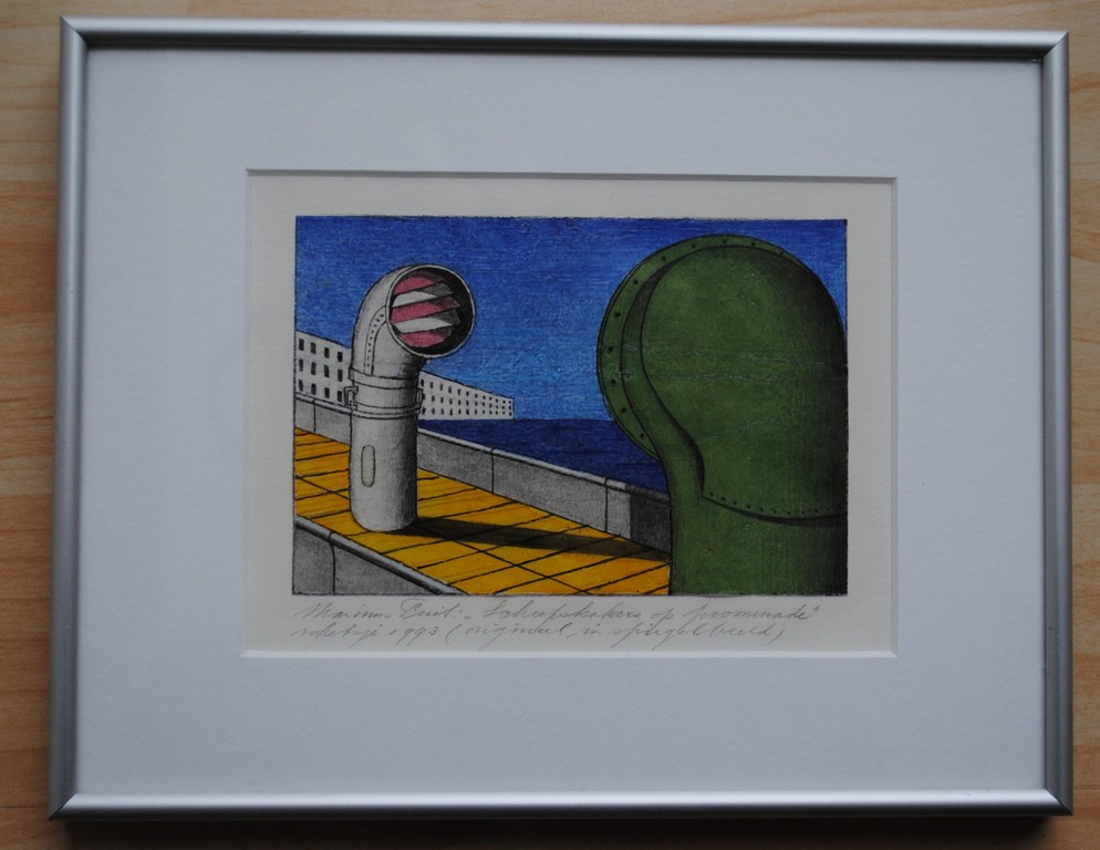 Marinus Fuit-orig. tekening 'Scheepskokers op promenade'-1993-ingelijst+boek kopen? Bied vanaf 125!