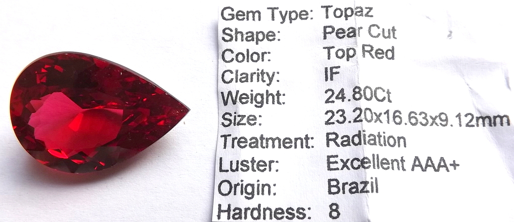 Natuurlijke Rode Topaas van 24.80 karaat kopen? Bied vanaf 1!