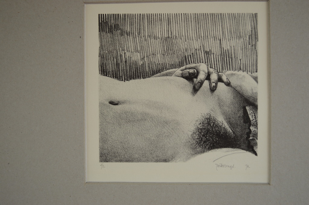 Roger Wittevrongel (1933- ets 'onderbuikgevoelens' 1978 - 14 x 14 ( 45x45) verkocht voor € 69!