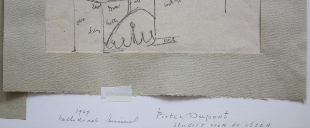 Zeldzaam: twee studietekeningen Pieter Dupont 1904. kopen? Bied vanaf 75!