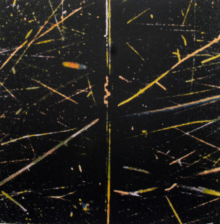 TON SCHOUTEN - Abstracte Zeefdruk 1966 - Monotype 1/1 en gesigneerd. verkocht voor € 35!