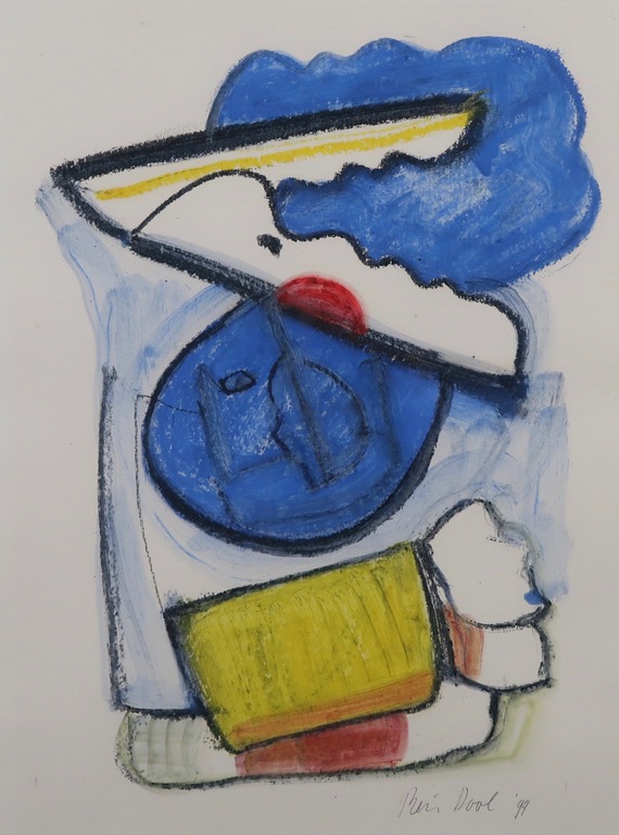 Rein Dool: Krijttekening, Z.T. - Ingelijst verkocht voor € 120!