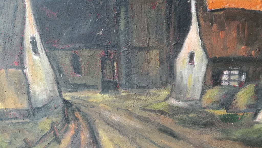 Onbekend kunstenaar (eind 19de eeuw), Olieverf op doek, Dorpzicht kopen? Bied vanaf 25!