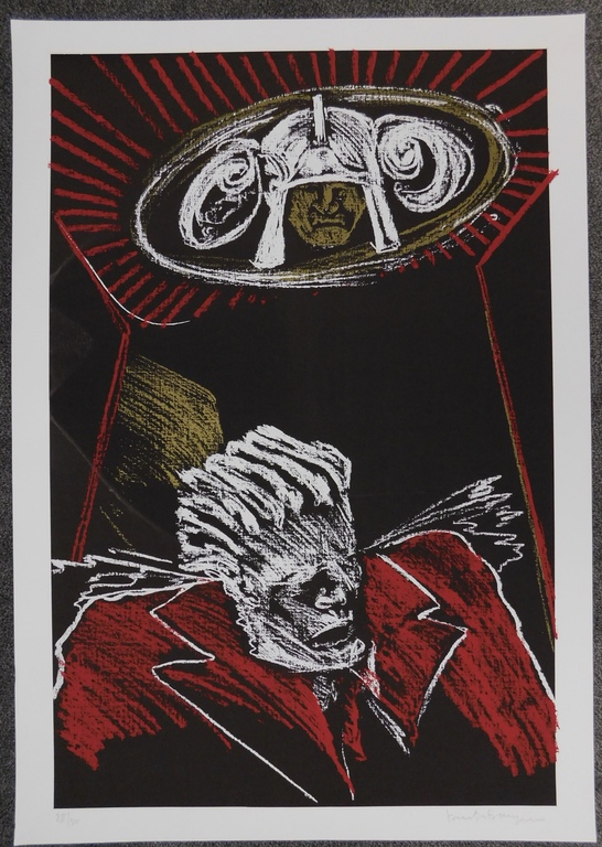 Dees de Bruyne - Kleurenlitho - Homme à la Veste Rouge verkocht voor € 50!